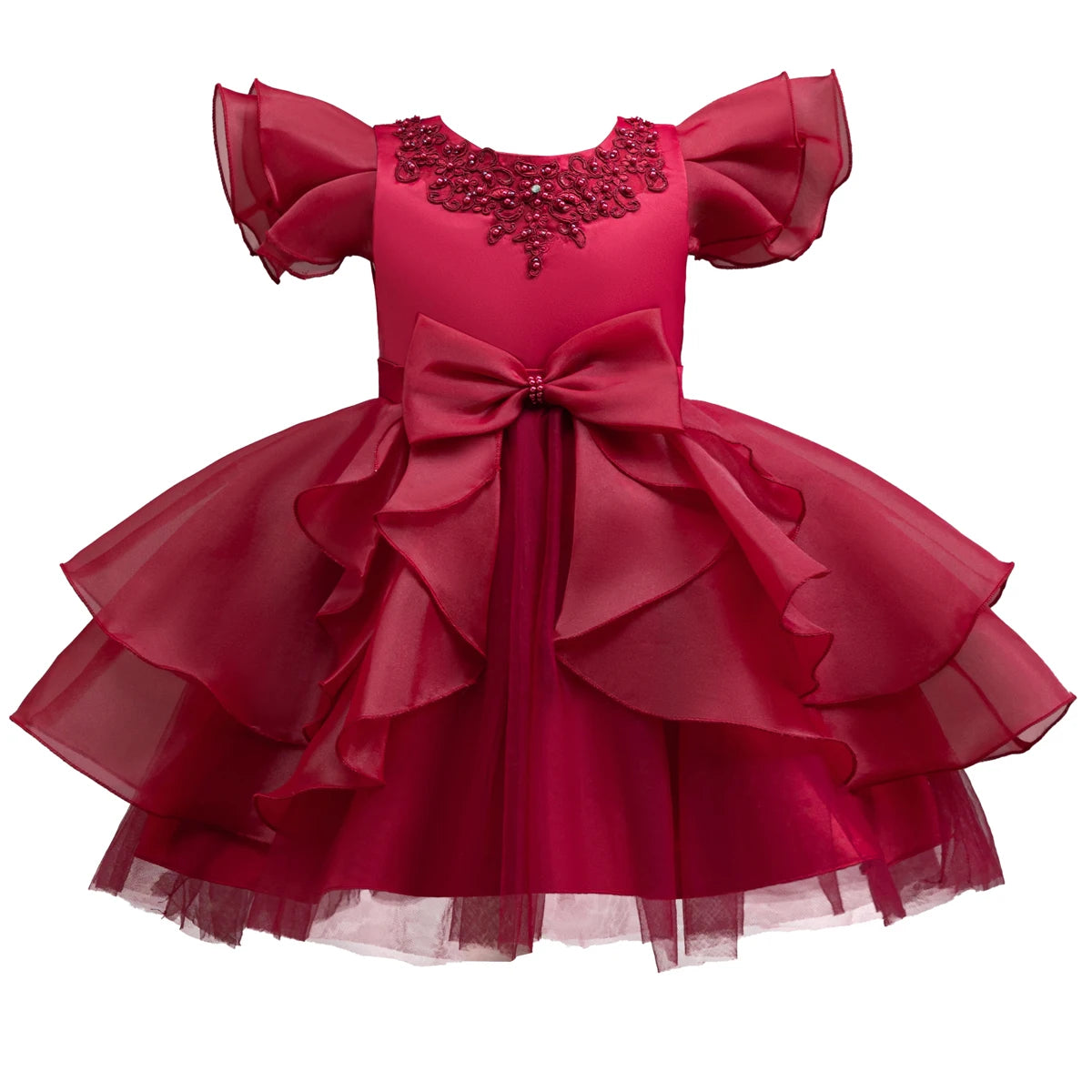 Princess dress; evening dress; bow puffy dress; stage performance dress; hostess dress; flower girl dress; gauze dress Badiee Stylez