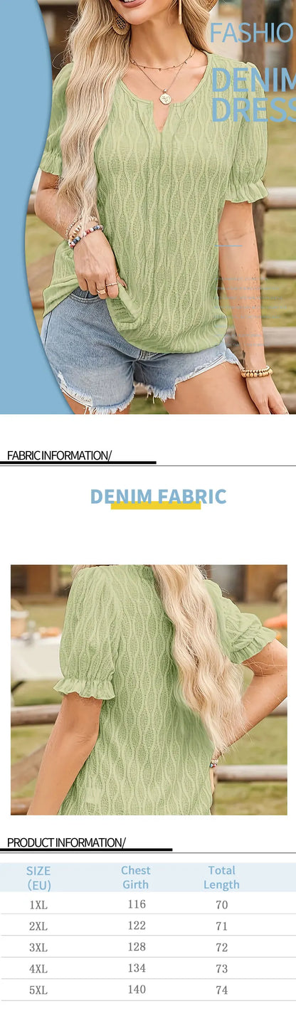 Women's Plus Size Woven Shirt Soft Breathable Comfortable for Casual Wear