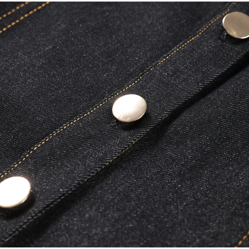 Street Vintage Denim Pants Sets Women Slim Long Sleeve Lapel Single Breasted Jacket Straight Trousers 2025 Autumn Lady Outfits