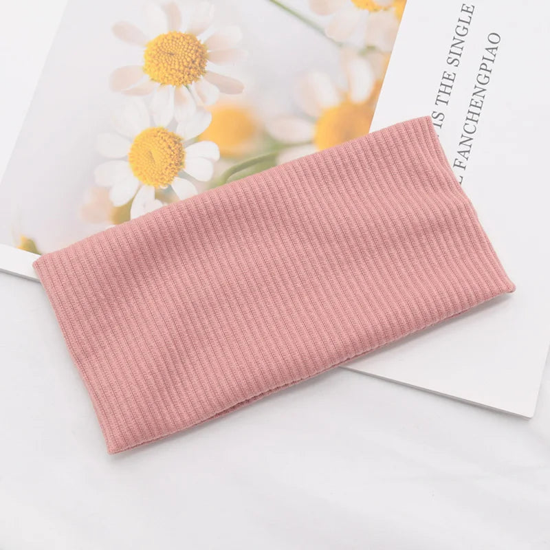 Women Solid Hairband Wide Hair Bands Elastic Headband Makeup Hair Hoop Yoga Vintag Headwrap Hairstyles Fashion Hair Accessories Pale Pinkish Grey One Size