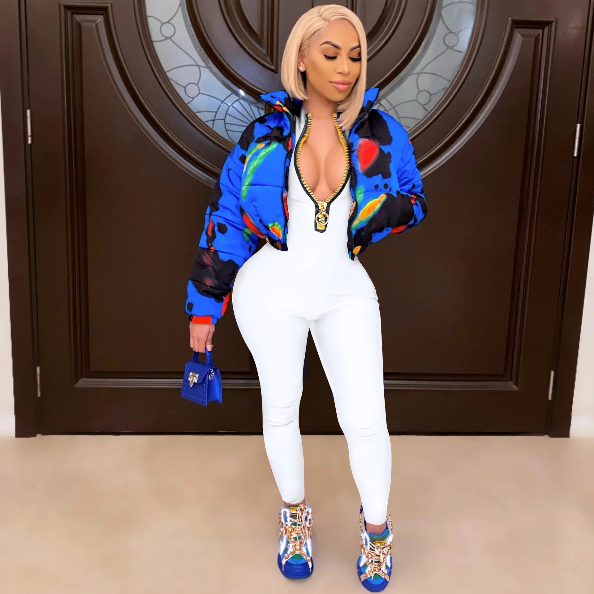 Women's Bodycon One-piece Jumpsuit Long Sleeved Big Zipper Female Casual Sport Workout Skinny Activity Wear Overalls Tops Badiee Stylez