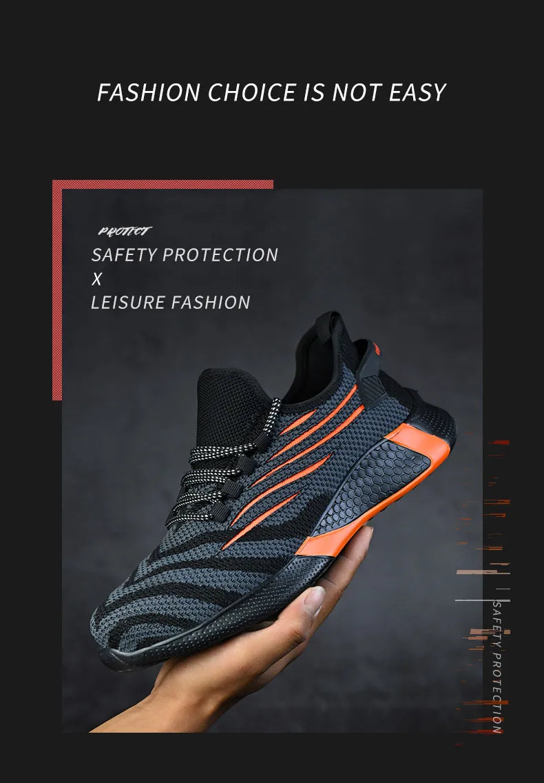 Men Work Safety Shoes Anti-puncture Working Sneakers Male Indestructible Work Shoes Men Boots Lightweight Men Shoes Safety Boots - Badiee Stylez