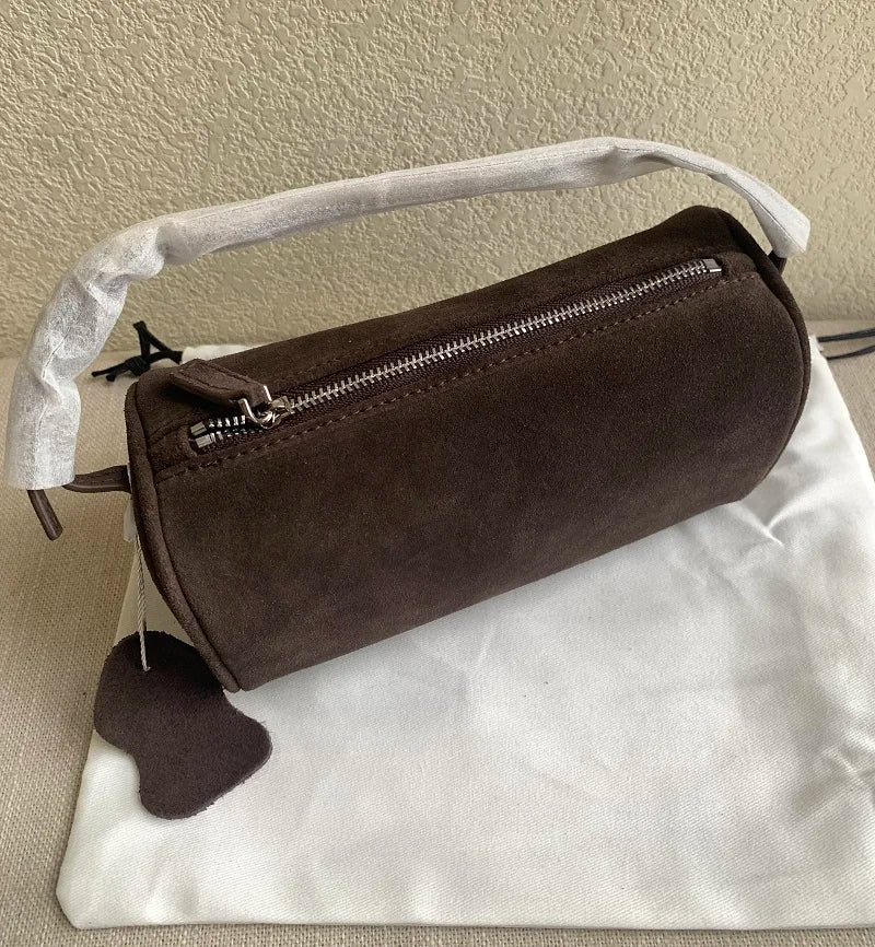 VIELINE Women's Pencil Bag Pillow Bag Genuine Leather Underarm Hobo Bag Day Clutches Ladies Simple Design Mini Purse