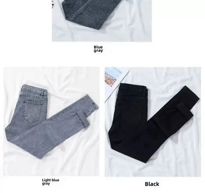 New 2020 Autumn Jeans Women's High-Waisted Slimming Cropped Pants Trendy Student Versatile Straight Legs Smooths Your Silhouette
