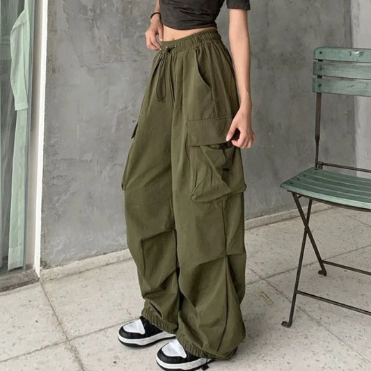 Retro Cargo Pants Women Fashion Streetwear High Waist Thin Casual Sweatpants Harajuku Sports Pants Woman Clothes Trousers Mujer Badiee Stylez