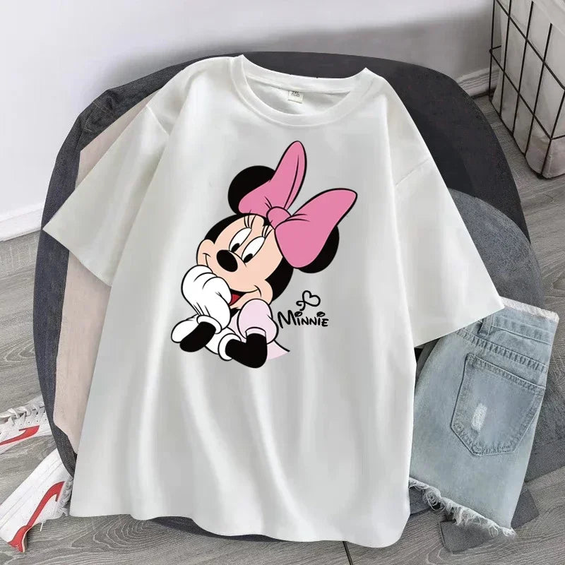 Women's T-shirt Cartoon Streetwear Mickey Mouse Women Tee Korean Loose Short Sleeve T Shirt Summer Y2k Clothes Tops Badiee Stylez