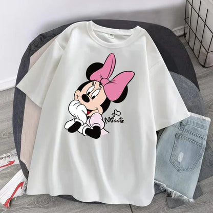 Women's T-shirt Cartoon Streetwear Mickey Mouse Women Tee Korean Loose Short Sleeve T Shirt Summer Y2k Clothes Tops Badiee Stylez
