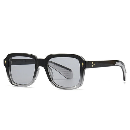 SHAUNA Fashion Sunglasses Women Square Gradient Shades UV400 Retro Rivets Men Sun Glasses Black light gray As the picture
