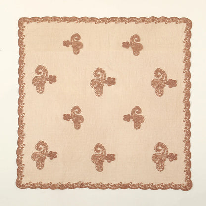 Lace Paisley Embroidery Bandana Square Scarf Elegant Breathable Silk Scarves Women Sunscreen Lightweight Shawl Headband