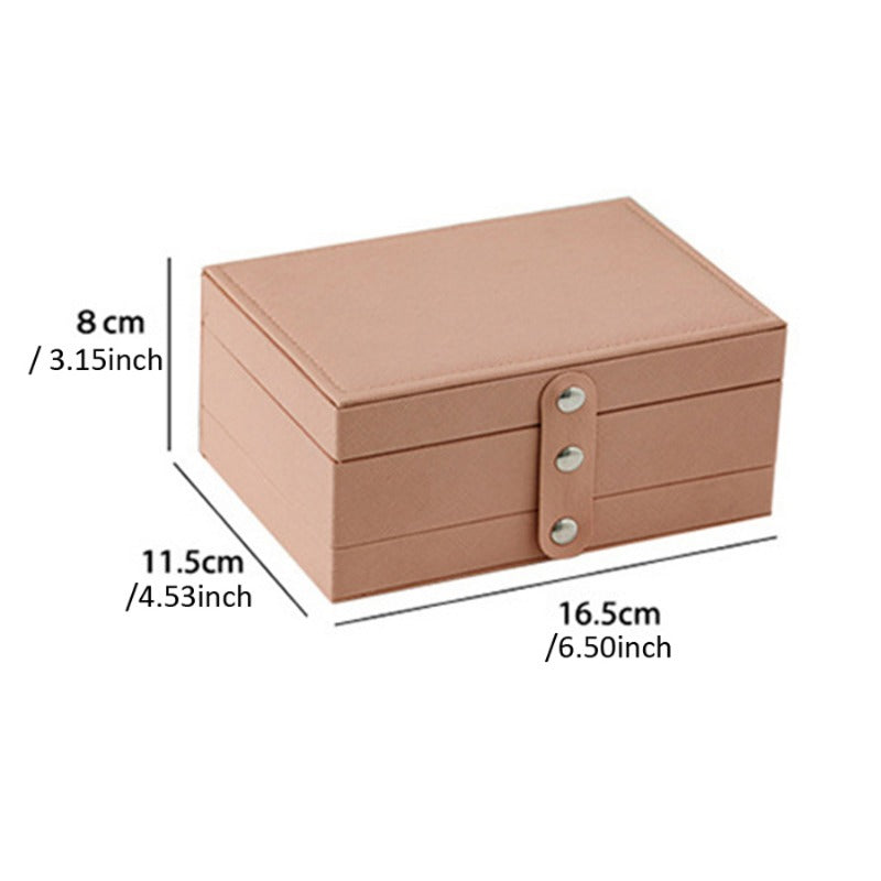 Fashion PU Leather Jewellery Storage Boxes Portable Travel Jewelry Box Necklace Earrings Ring Jewelry Organizer Display Case