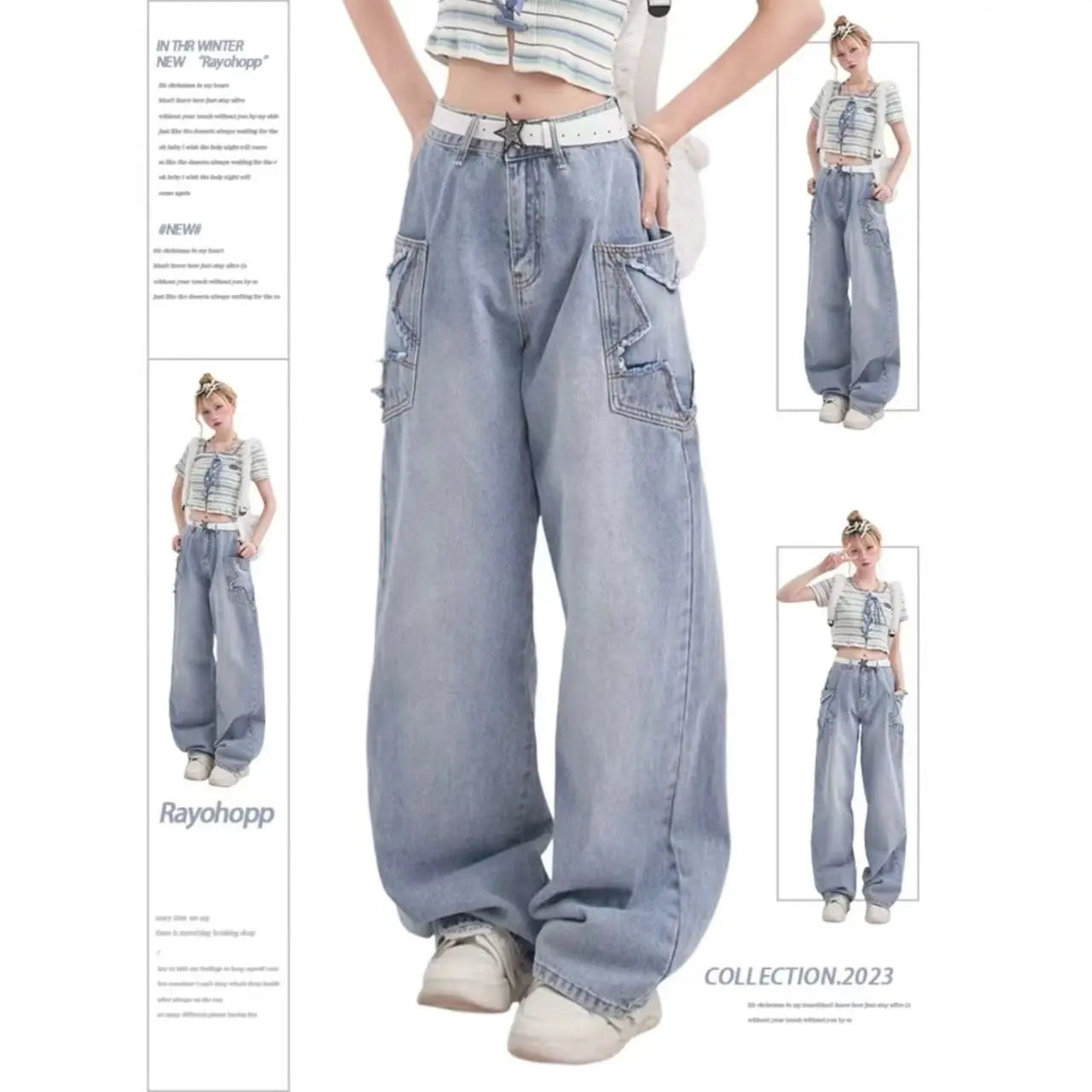 Women Clothing Black Gothic Jeans Pink Cross Y2k Oversize Loose Aesthetic Denim Trousers Harajuku Korean 2000s Jean Trashy Pants I