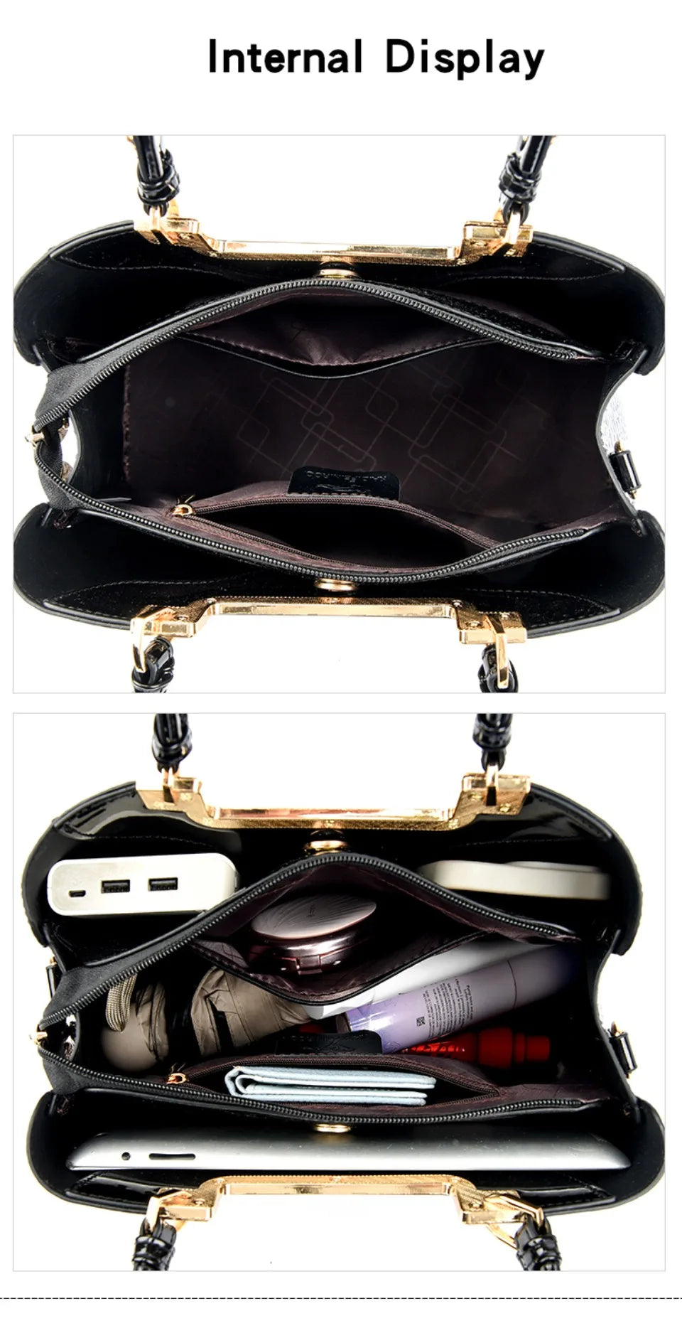 Three Layers Women Shoulder Bags Luxury Designer High Quality Patent Leather Messenger Casual Tote Bag Large Capacity Hand bags