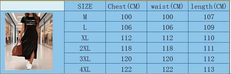 women's summer casual graphic print Loose and comfortable long dress long T-shirt dress women's summer clashing dresses