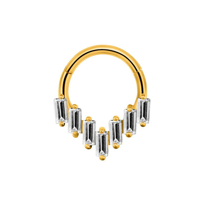 Flower Moon Heart Waterdrop Septum Piercing Daith Conch Tragus Hoop Earring Clicker Segment Nose Ring 316L Surgical Steel 16G D-Gold Color