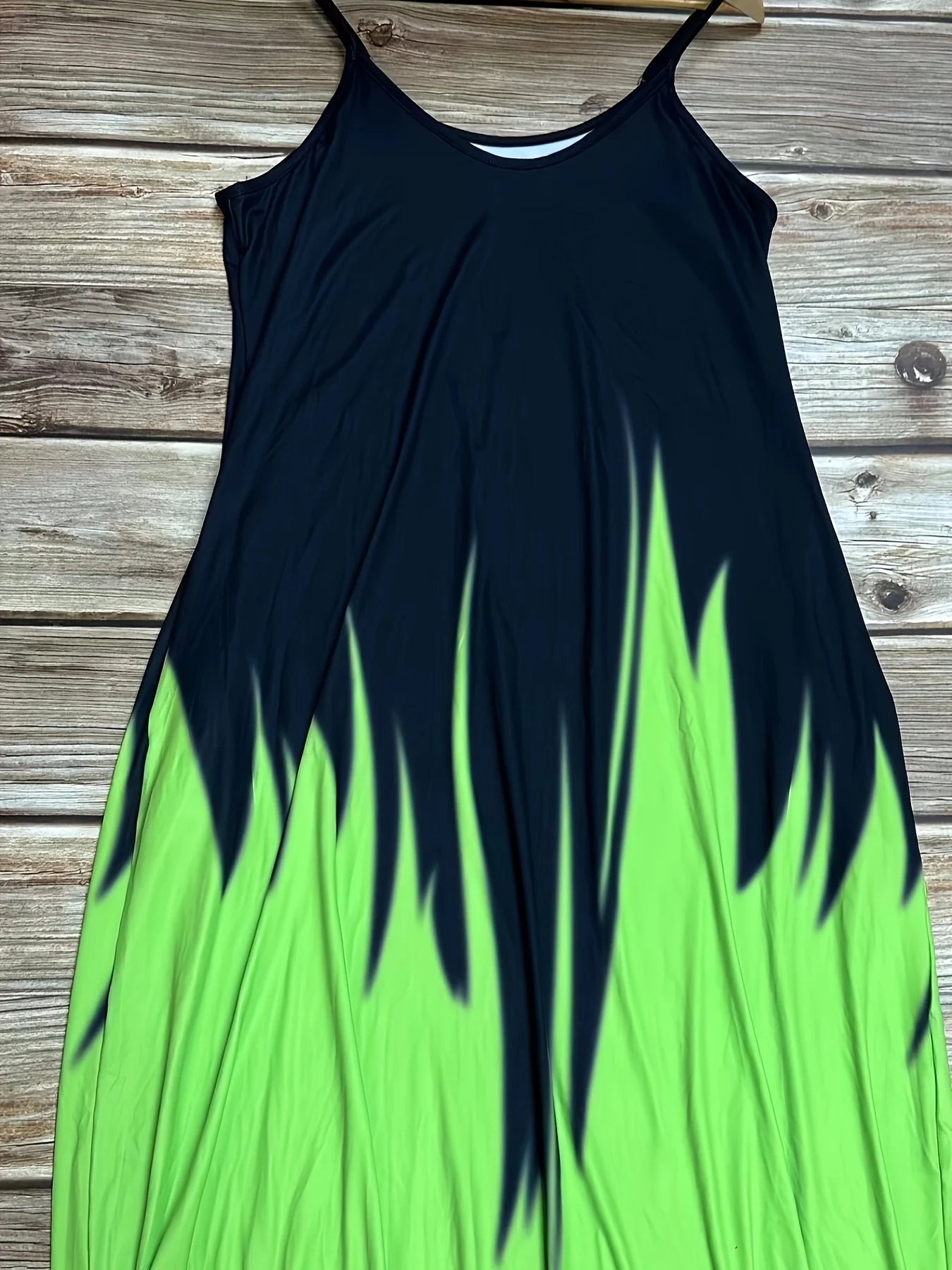 Plus size Summer cool style camisole long dress abstract fashion print temperament street dress