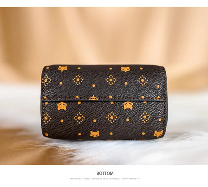 FOXER Woman Small Monogram Cellphone Bag Vintage Shoulder Bag Girl Mini Crossbody Bag PVC Lady Messenger Bag Gift for Wife,Lover