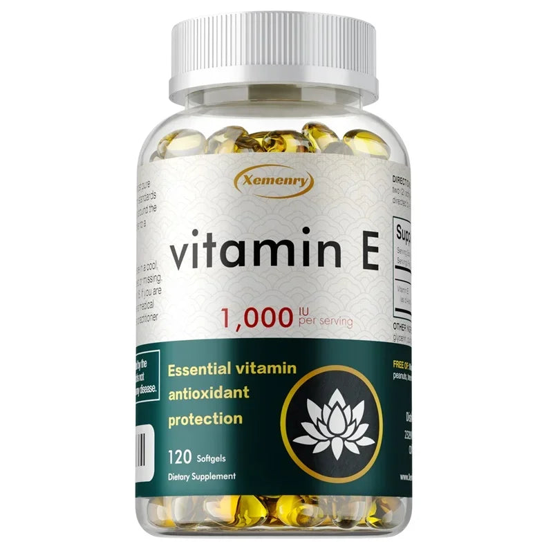 Vitamin E - Improve Skin Roughness, Anti-aging, Remove Acne Marks, Whiten, Enhance Immunity 120 Capsules