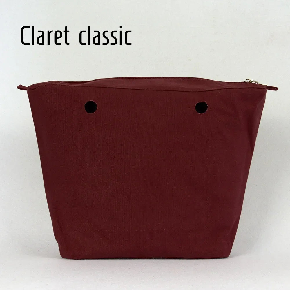 TANQU New Waterproof Inner Bag Organizer Insert Zipper Pocket for Classic Mini Obag Canvas Material for O Bag Claret classic CHINA