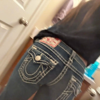 Hip Hop Low Rise Buddha Embroidery Baggy Jeans Men Women Gothic Streetwear Harajuku Sweatpants Jean Vintage Wide Leg Denim Pants