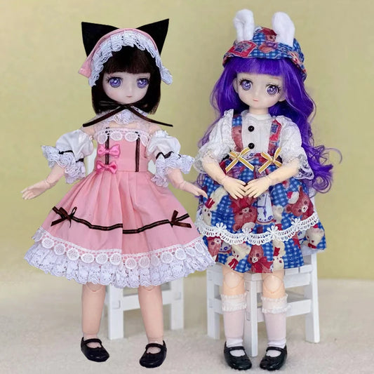 30cm Two-dimensional Doll Comic Face 1/6 Bjd Doll or Dress Up Clothes Children's Girl Birthday Gift Toys Kids Toys 14