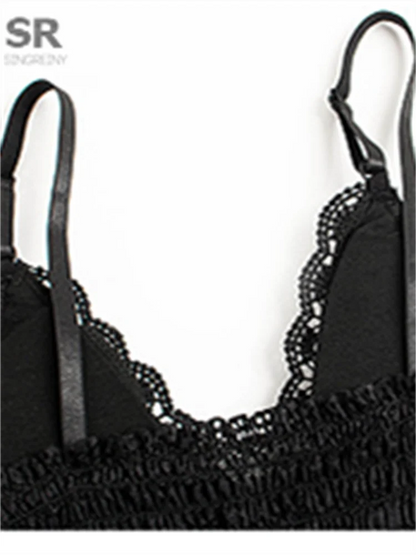 SINGREINY Sexy Lace Strap Crop Tops For Women Fashion Sleeveless Design Corset Bustier Party Top Summer Bralette Short Camisole