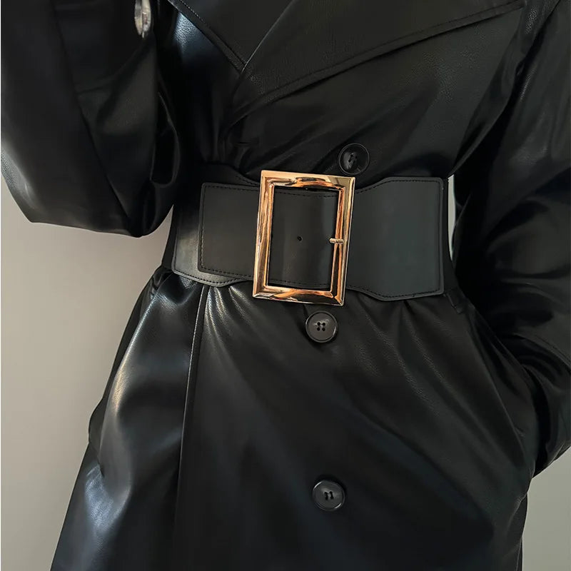 Fashion Plus Size Golden Bucket Corset Belts for Women Wide Elastic Stretch Cummerbunds Female Dress Coat jacket Waistband