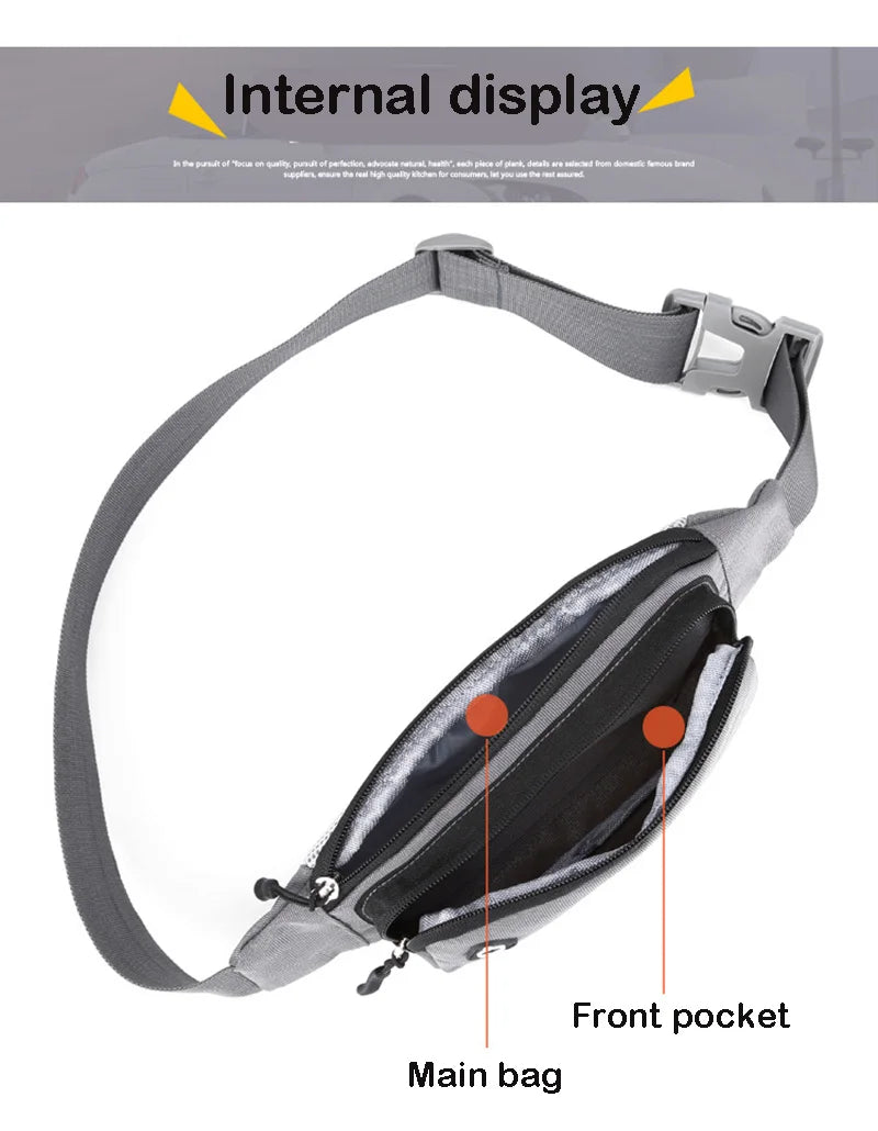 Nylon Waterproof Fanny Waist Bag Pack For Men Women Belt Pouch Male Belly Banana Ladies Bum Hip Kangaroo Sports Running Waistbag