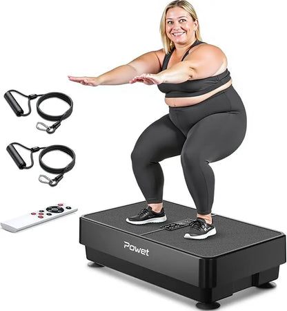 POWET Vibration Plate Exercise Machine for Weight Loss, Woukout & Lymphatic Drainage – Whole Body Vibrating Black United States