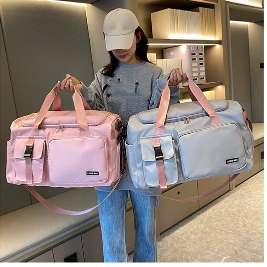Sports Gym Bag Travel Dry Wet Handbags For Women Female Swimming Shoulder Crossbody Fitness Outdoor Travel Bag Weekender Duffel - Badiee Stylez