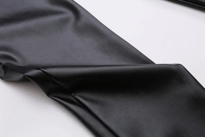 Men's Leather Pants Skinny Fit Elastic Fashion PU Leather Biker's Trousers Nightclub Party & Dance Pants Thin