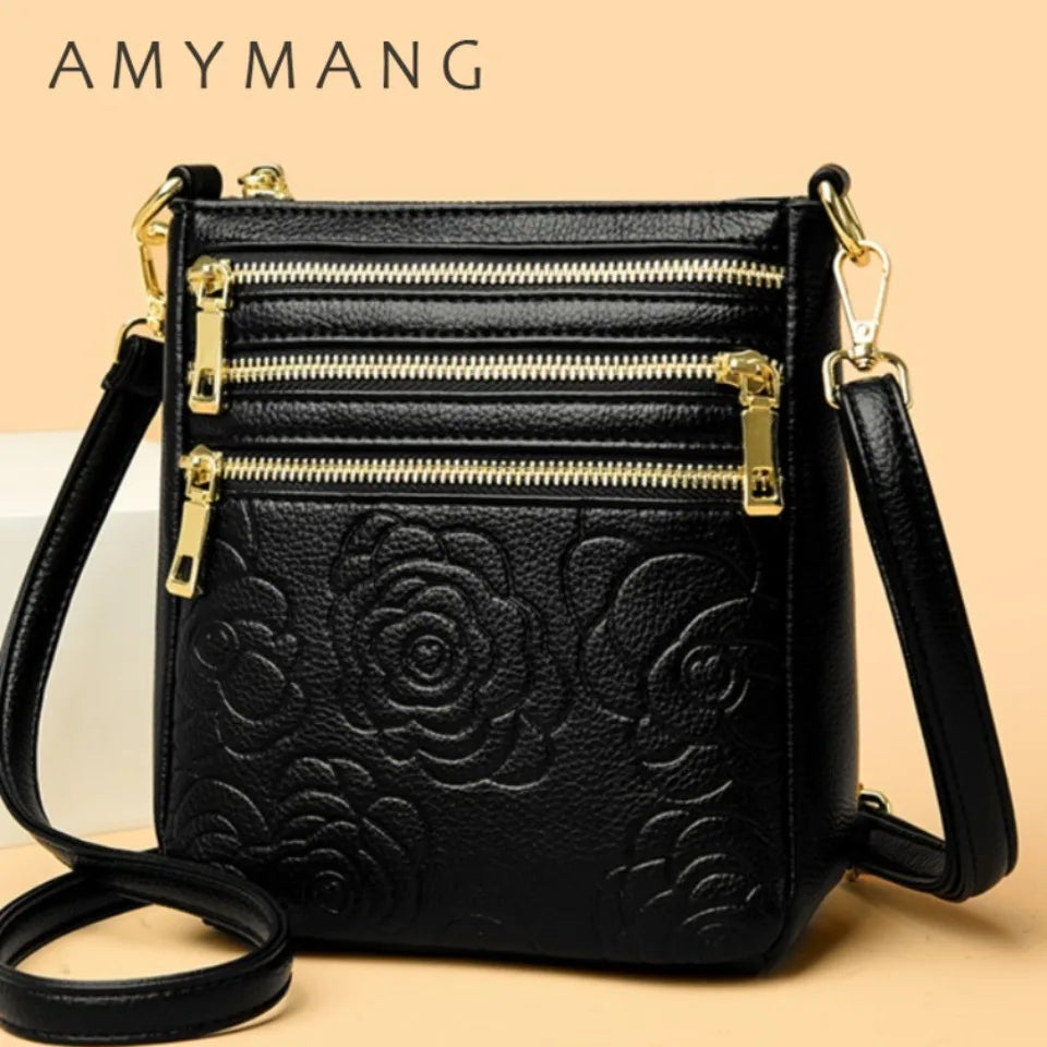 Three Zippers Design Crossbody Bags for Women Soft Leather Handbags High Quality Shoulder Bag Bolsa Women Messenger Bags Sac