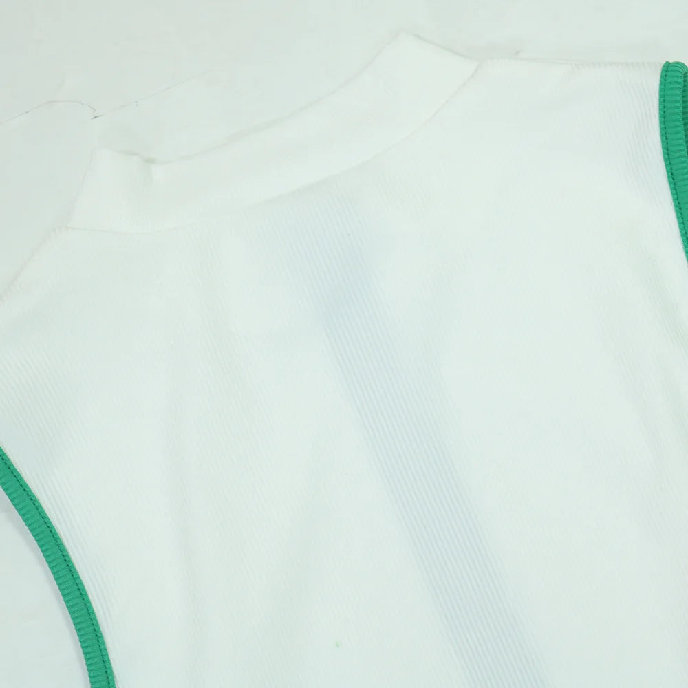 CM.YAYA Women's Set Sleeveless V-neck Vest + Pleated Skirts 2025 Summer Cute Street Beach Two 2 Piece Sets Outfits Tracksuit