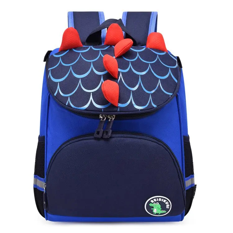 Personalized Name Kindergarten Schoolbag for Boys and Girls Cute Cartoon Backpack Dinosaur Embroidery Children's Bag Dark Blue