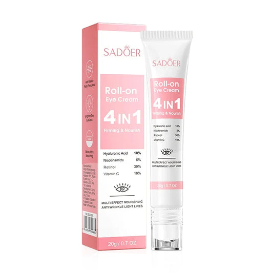 SADOER 4in1 Roll-on Moisturizing Eye Cream Anti Dark Circles Eyes Bags Firming Moisturizing Eye Serum Skin Care for Beauty Eyes Default Title
