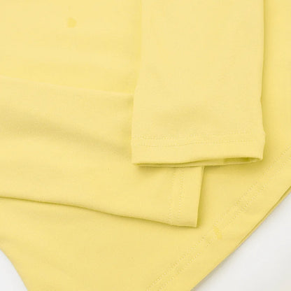 Fashion Soild Women's Set Long Sleeve Yellow U Neck Shirt and Flared Pants 2024 Elegant Tracksuits Two 2 Piece Set Outfits