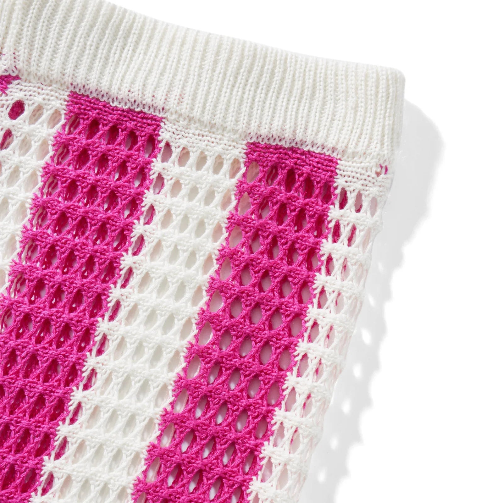 Women With Summer V-neck Button Top & Wide Leg Pants Suits Spring Crochet Hollow Knitted Set Woman 2 Pieces Striped Print