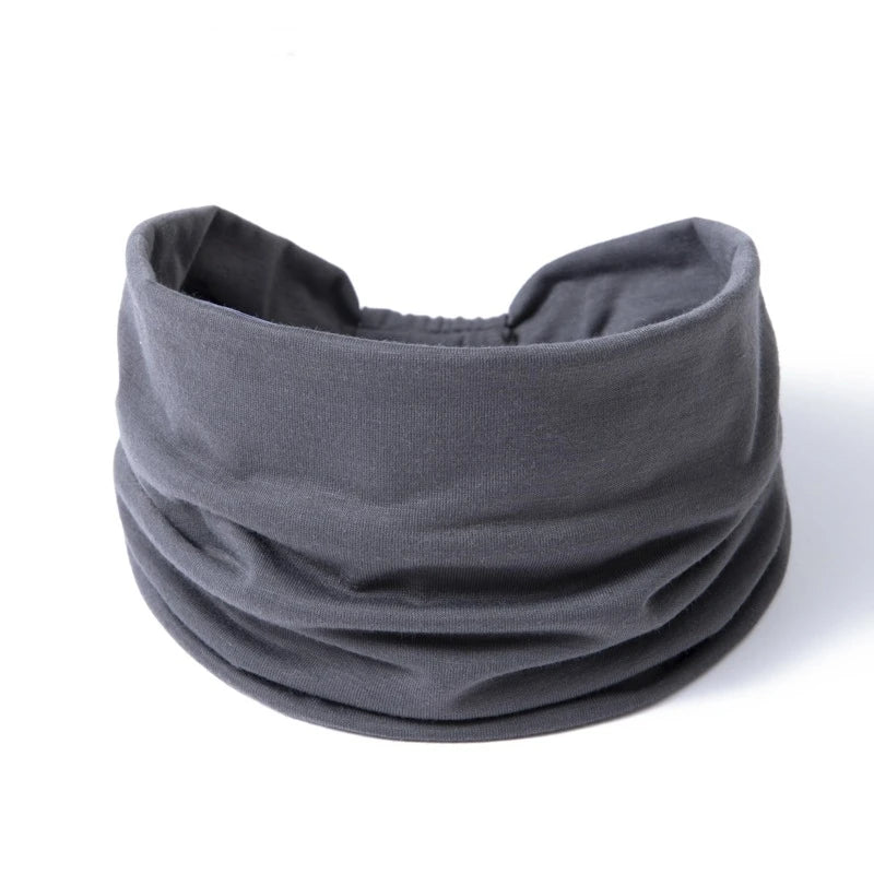 Wide -Side Elastic Band Woman Yoga Hairbands Solid Color sports Hair Band tie Bandanas Fashion Headband Headwear Turbans TM01-1 gray