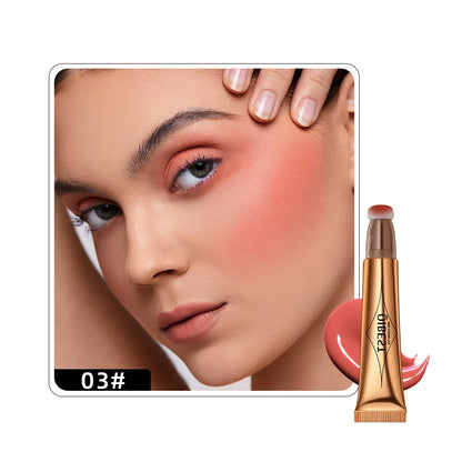 QIBEST Pink Peach Liquid Blush Velvet Matte Blusher Face Pigment Stick Lasting Natural Cream Cheek Tint Blush Makeup Maquillajea 03 Liquid Blush