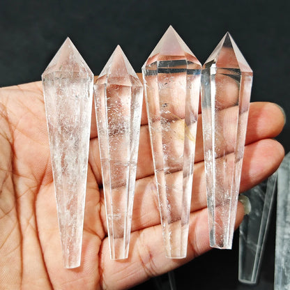 Natural Red Glue Flower Wand White Crystal Tower Home Decoration Rock Quartz Wand Single Point Polished Obelisk Healing Gift