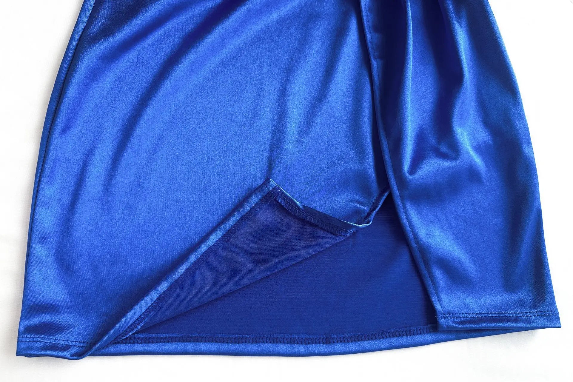 Sexy One-shoulder Club Dress Ladies 2025 Summer Solid Hollow Bodycon Dress Women Party Tight Mini Dresses Clubwear