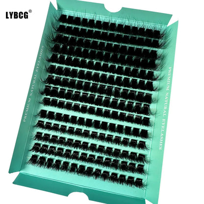 1boxes196/280 Cluster Lashes 5D Fluffy Thick Eyelash Extension D Volume Mixed 8-20MM Tray Faux Mink Lashes Lash Extension Makeup