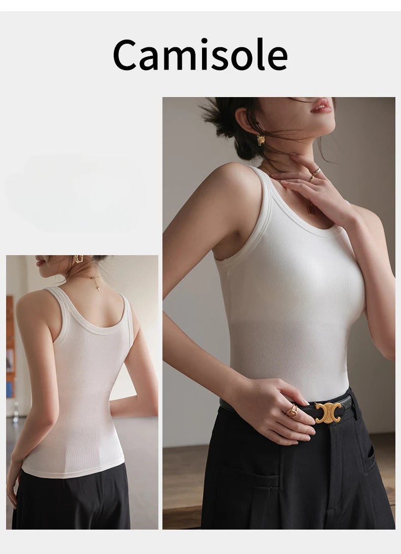 2025 Summer Women Strappy Tank Top Built-in Bra Seamless Wirefree Push Up Y2K Fashion Tube Top Innerwear Outerwear Hot Selling
