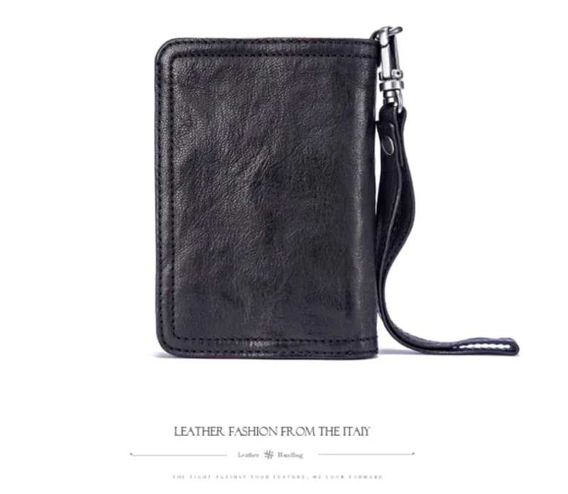 Vintage Genuine leather wallet Men leather long wallet men purse clutch bag male money clips zip around money bag card holder