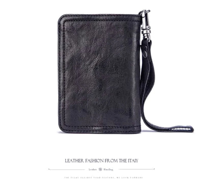 Vintage Genuine leather wallet Men leather long wallet men purse clutch bag male money clips zip around money bag card holder