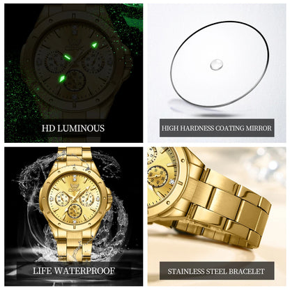 OPK 6001 Women's Watches Original Quartz Watch Waterproof Multifunctional Chronograph Ladies Watches Girls Gifts Reloj Mujer