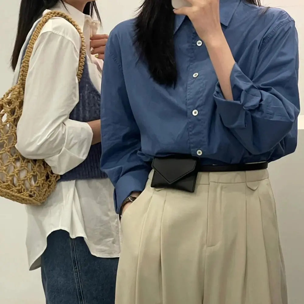 Fashion Korean Style Women Waist Bag Solid Color PU Belt Envelope Waist Bag Clutch Bag Card Pocket Small Card Bag Outdoor