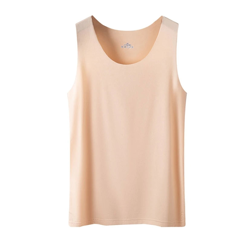 Women Summer Ice Silk Seamless Top Basic Sleeveless O-Neck Racerback Athletic Thin Shirts Plain Solid Color Yoga Quick Dropship