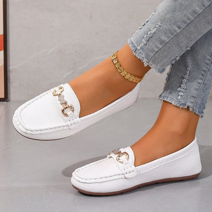 Women's Casual Slip on Mary Jane Shoes 2025 Spring Autumn New Fashion Round Toe Solid Soft Sole Flat Loafers Zapatos De Mujer