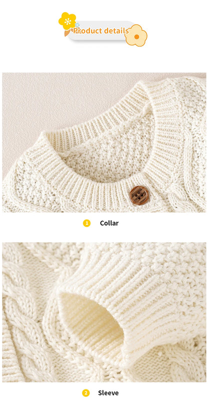 Baby Clothes Sets Cotton Knitted Newborn Boys Girl Sweater Long Sleeve +Pants Autumn Infant Children Cardigan +Shorts 0-18M 2PCS