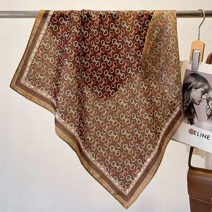 Fashion 70cm Cotton Square Scarf Women Floral Print Design Bandanas Lady Scarves Headband Accessories Handkerchief Hair QME186-03 65x65cm